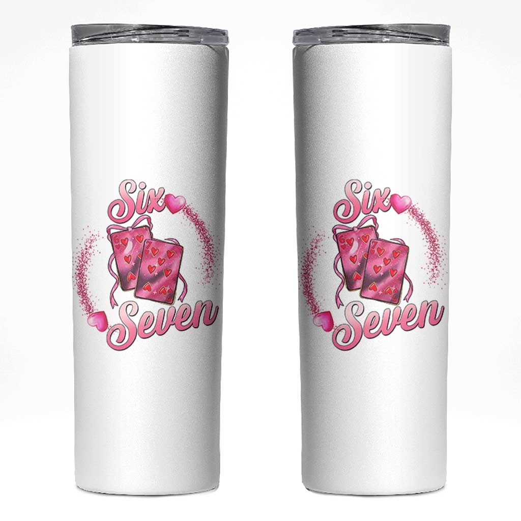 Playing Cards 67 Of Hearts Skinny Tumbler Six Seven Valentine Meme