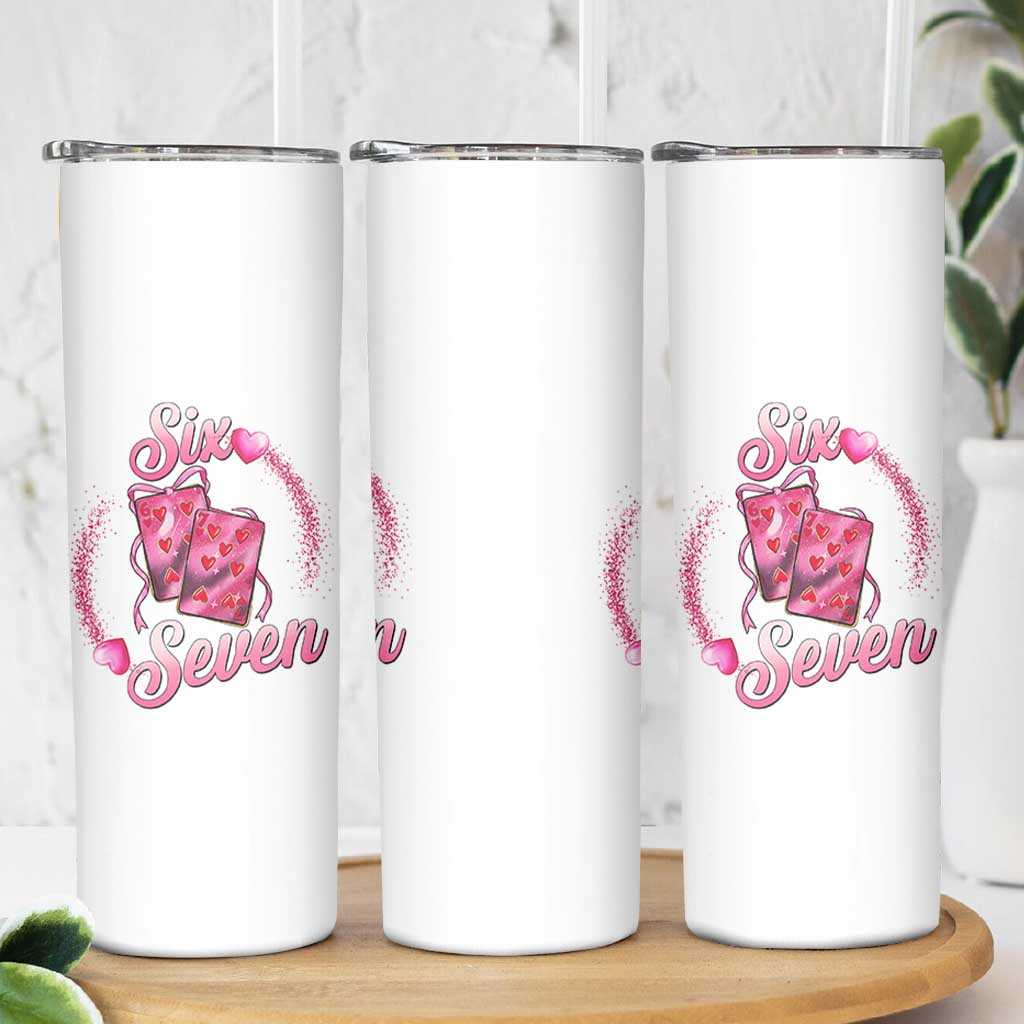 Playing Cards 67 Of Hearts Skinny Tumbler Six Seven Valentine Meme