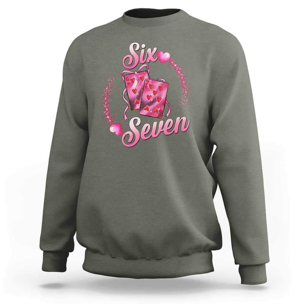 Playing Cards 67 Of Hearts Sweatshirt Six Seven Valentine Meme