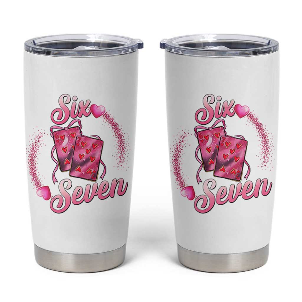 Playing Cards 67 Of Hearts Tumbler Cup Six Seven Valentine Meme