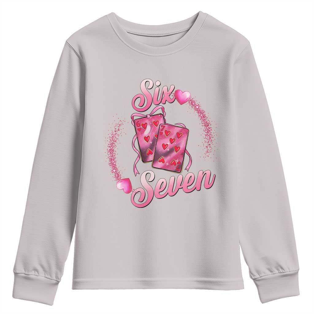 Playing Cards 67 Of Hearts Youth Sweatshirt Six Seven Valentine Meme