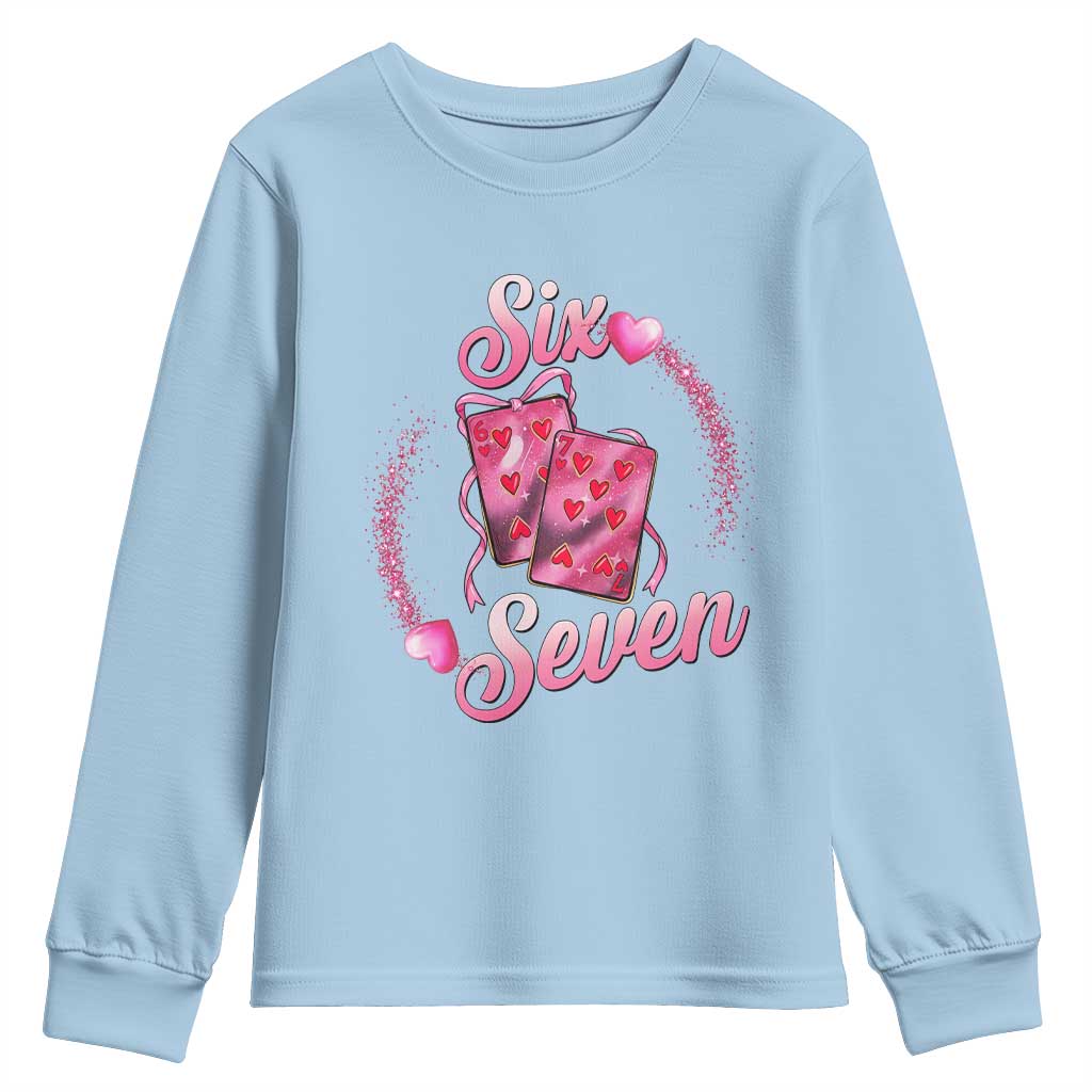Playing Cards 67 Of Hearts Youth Sweatshirt Six Seven Valentine Meme