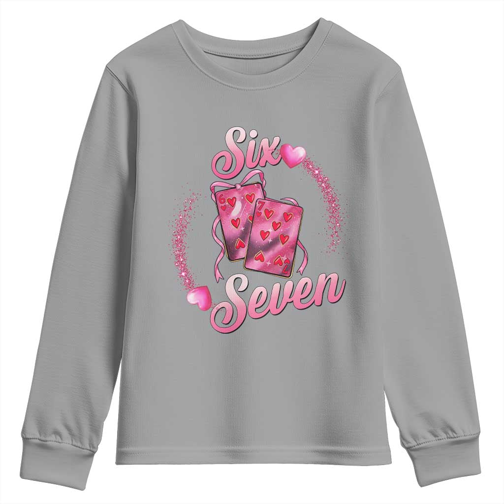 Playing Cards 67 Of Hearts Youth Sweatshirt Six Seven Valentine Meme