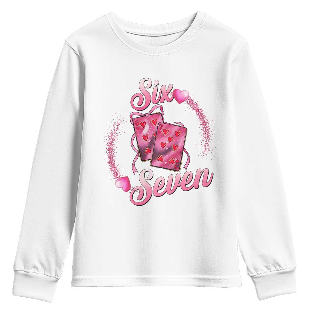 Playing Cards 67 Of Hearts Youth Sweatshirt Six Seven Valentine Meme