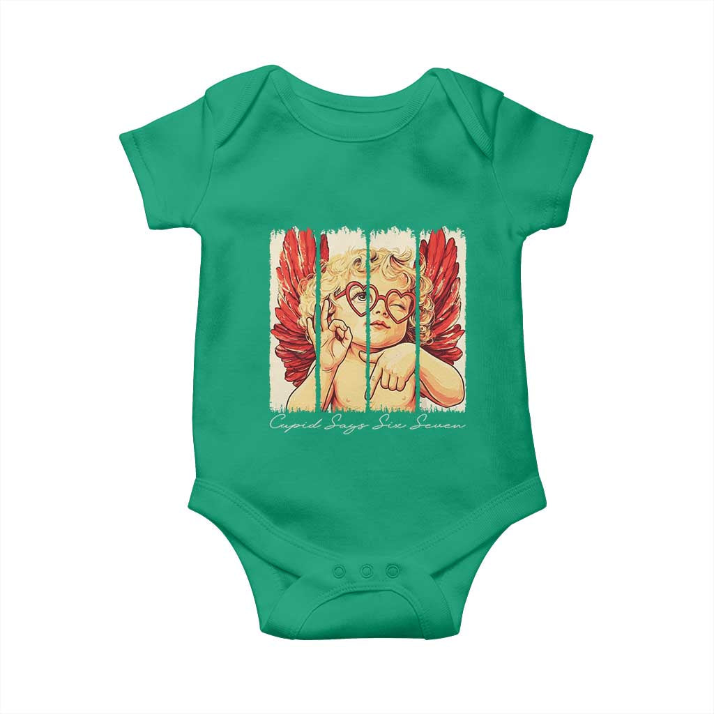 Retro Cupid Says Six Seven Baby Onesie 67 Valentines Day