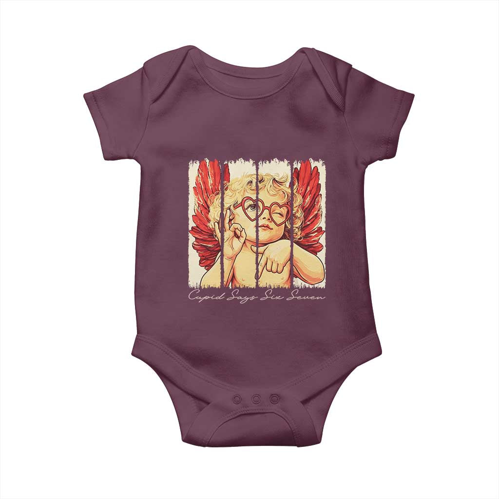 Retro Cupid Says Six Seven Baby Onesie 67 Valentines Day