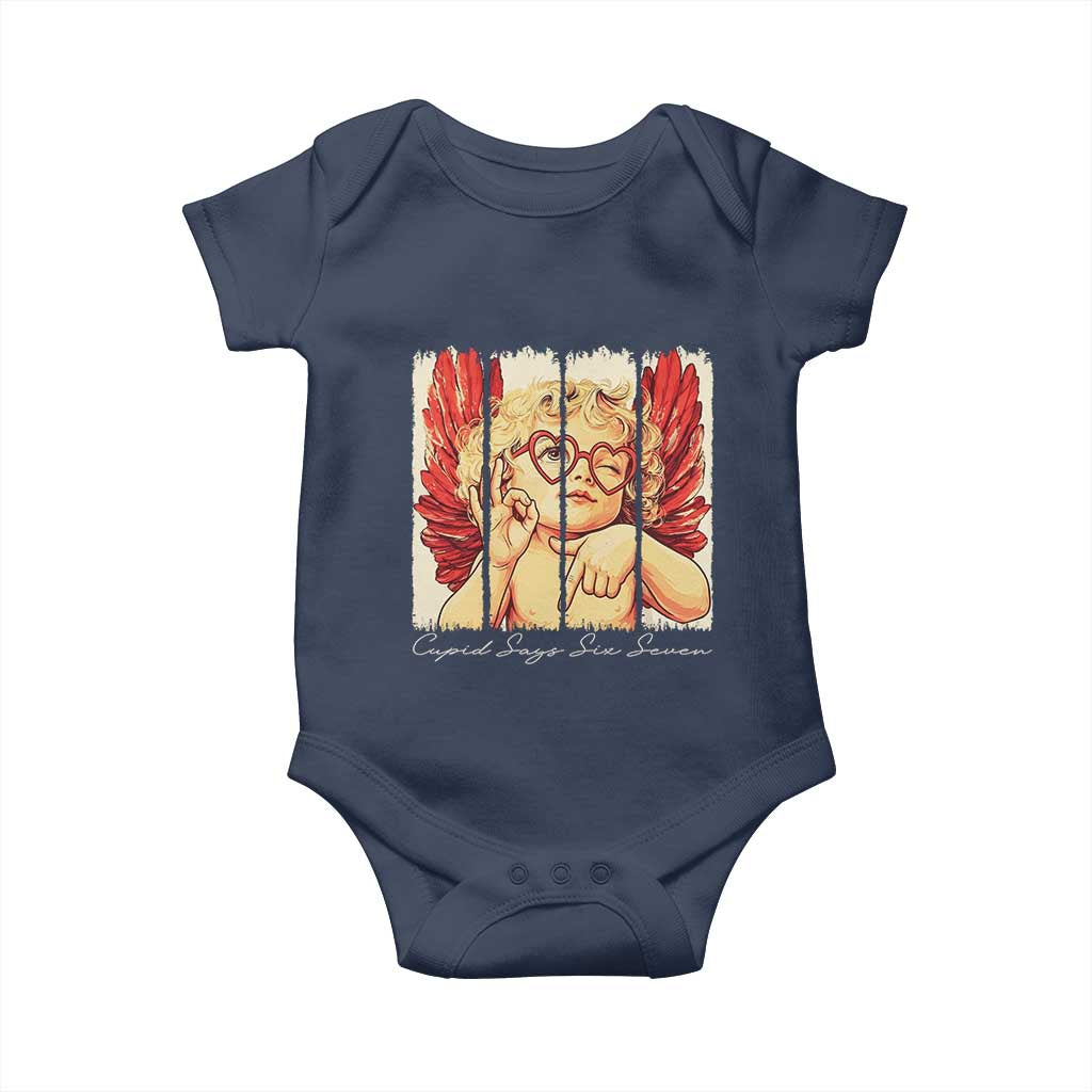Retro Cupid Says Six Seven Baby Onesie 67 Valentines Day