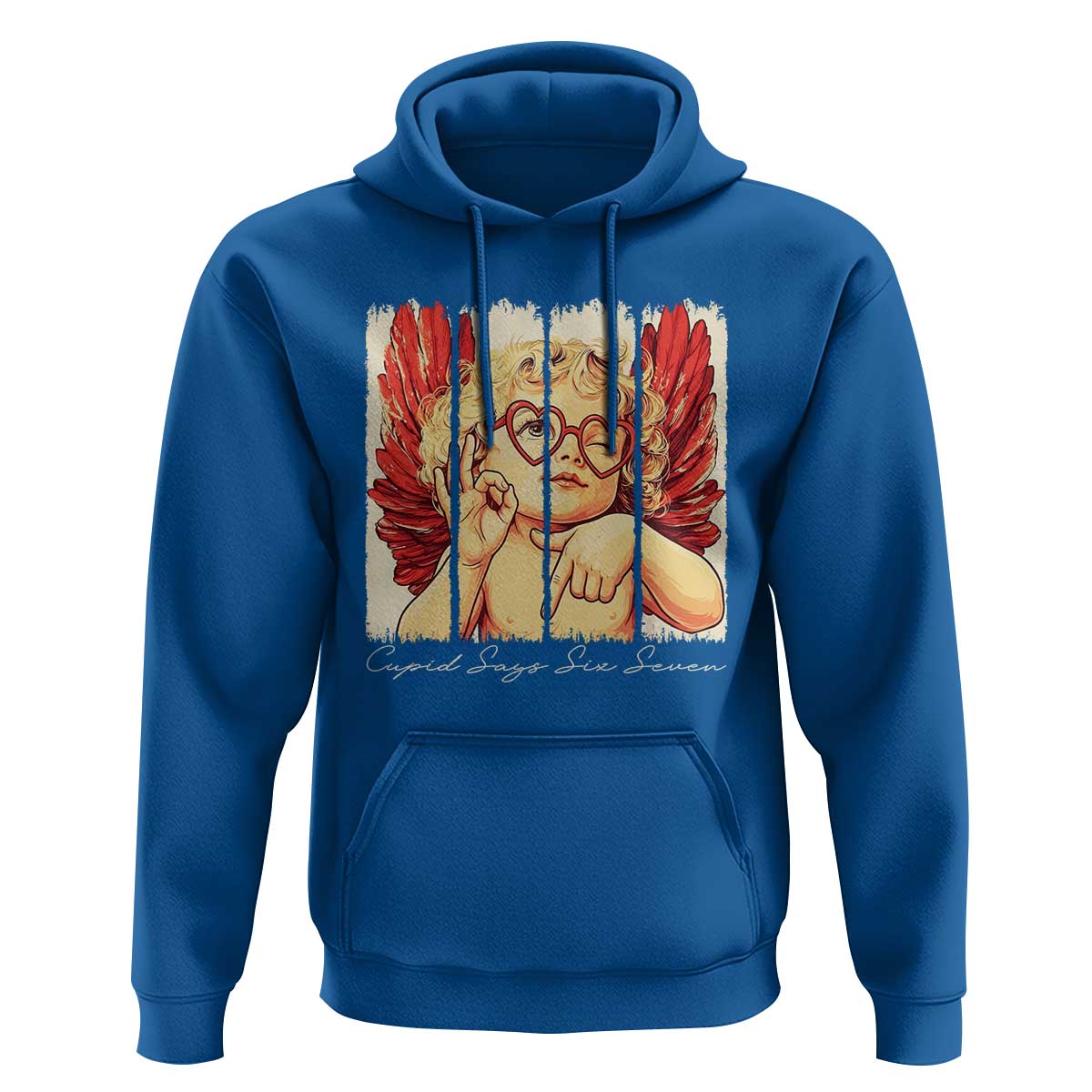 Retro Cupid Says Six Seven Hoodie 67 Valentines Day