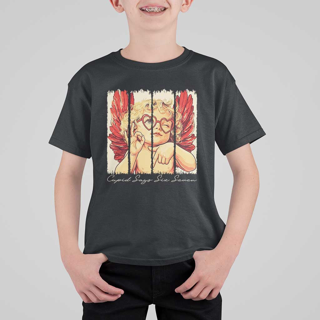 Retro Cupid Says Six Seven T Shirt For Kid 67 Valentines Day