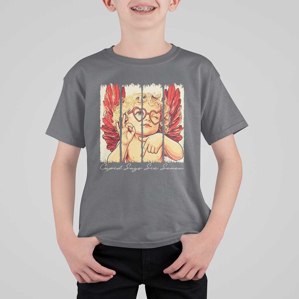 Retro Cupid Says Six Seven T Shirt For Kid 67 Valentines Day