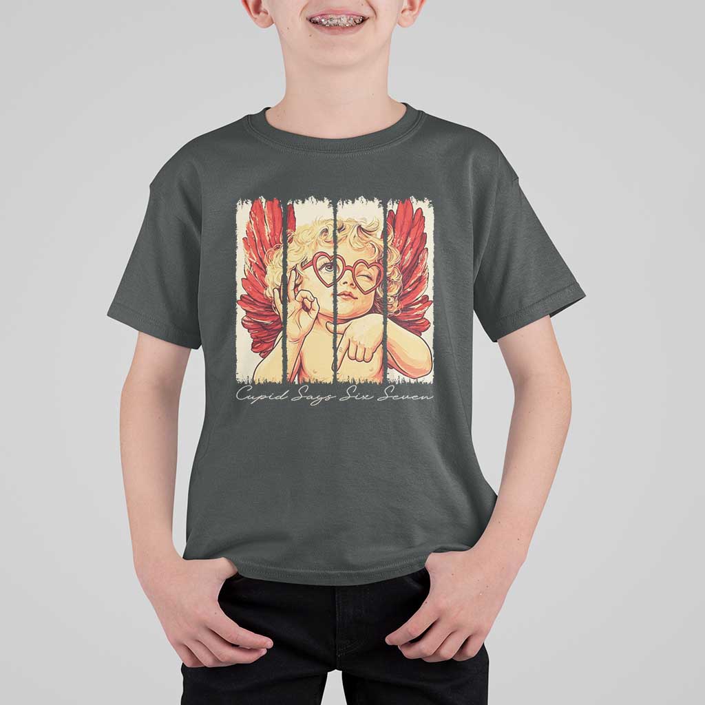 Retro Cupid Says Six Seven T Shirt For Kid 67 Valentines Day