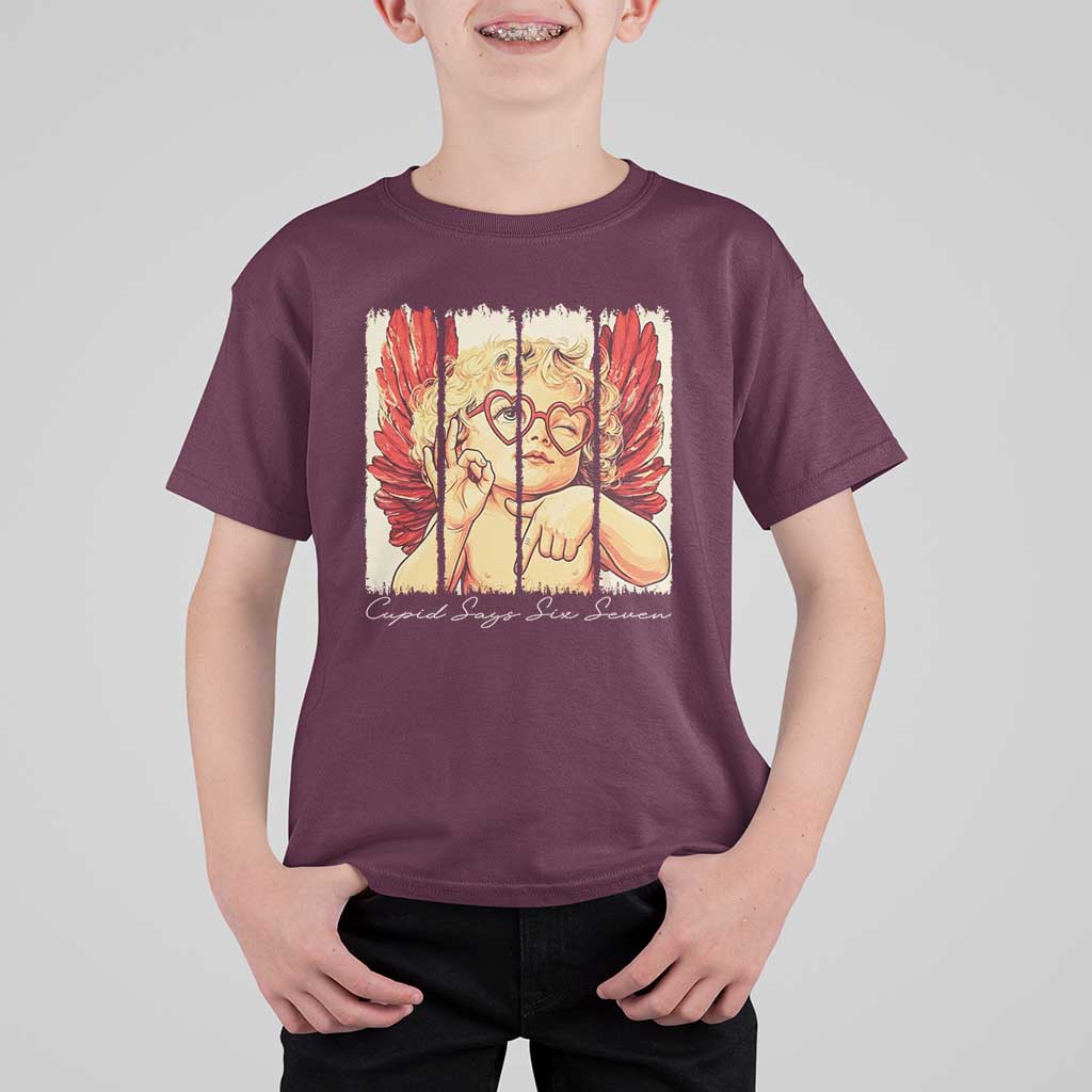 Retro Cupid Says Six Seven T Shirt For Kid 67 Valentines Day
