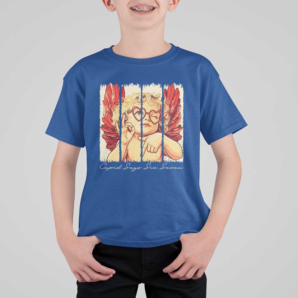 Retro Cupid Says Six Seven T Shirt For Kid 67 Valentines Day