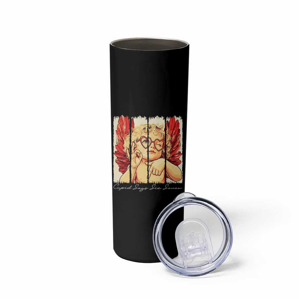 Retro Cupid Says Six Seven Skinny Tumbler 67 Valentines Day
