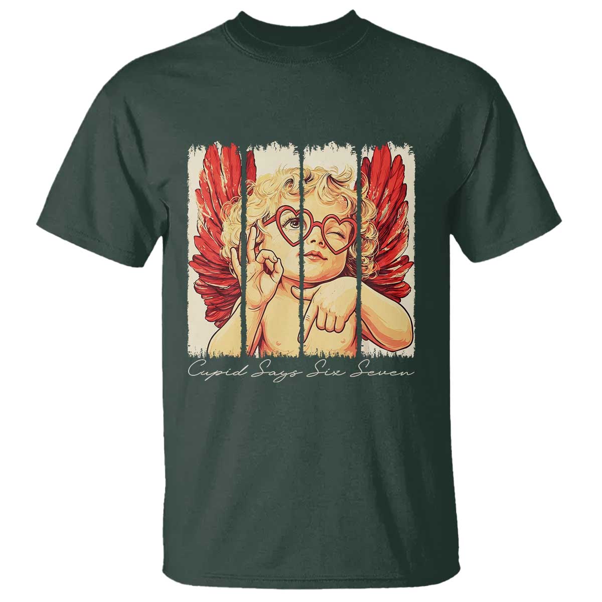 Retro Cupid Says Six Seven T Shirt 67 Valentines Day