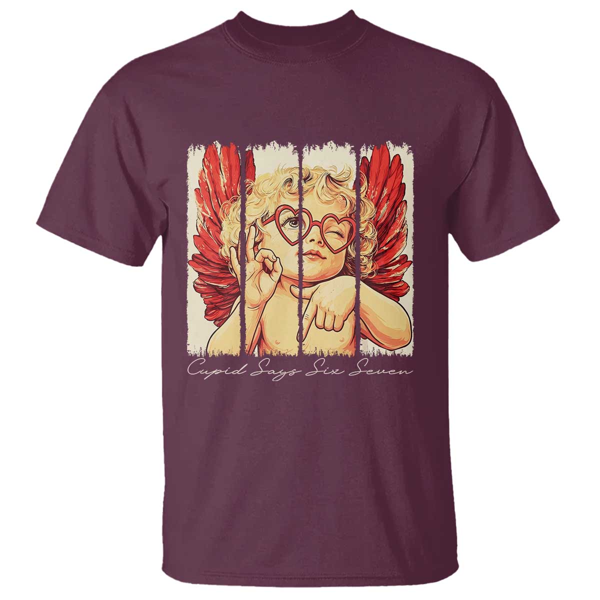 Retro Cupid Says Six Seven T Shirt 67 Valentines Day