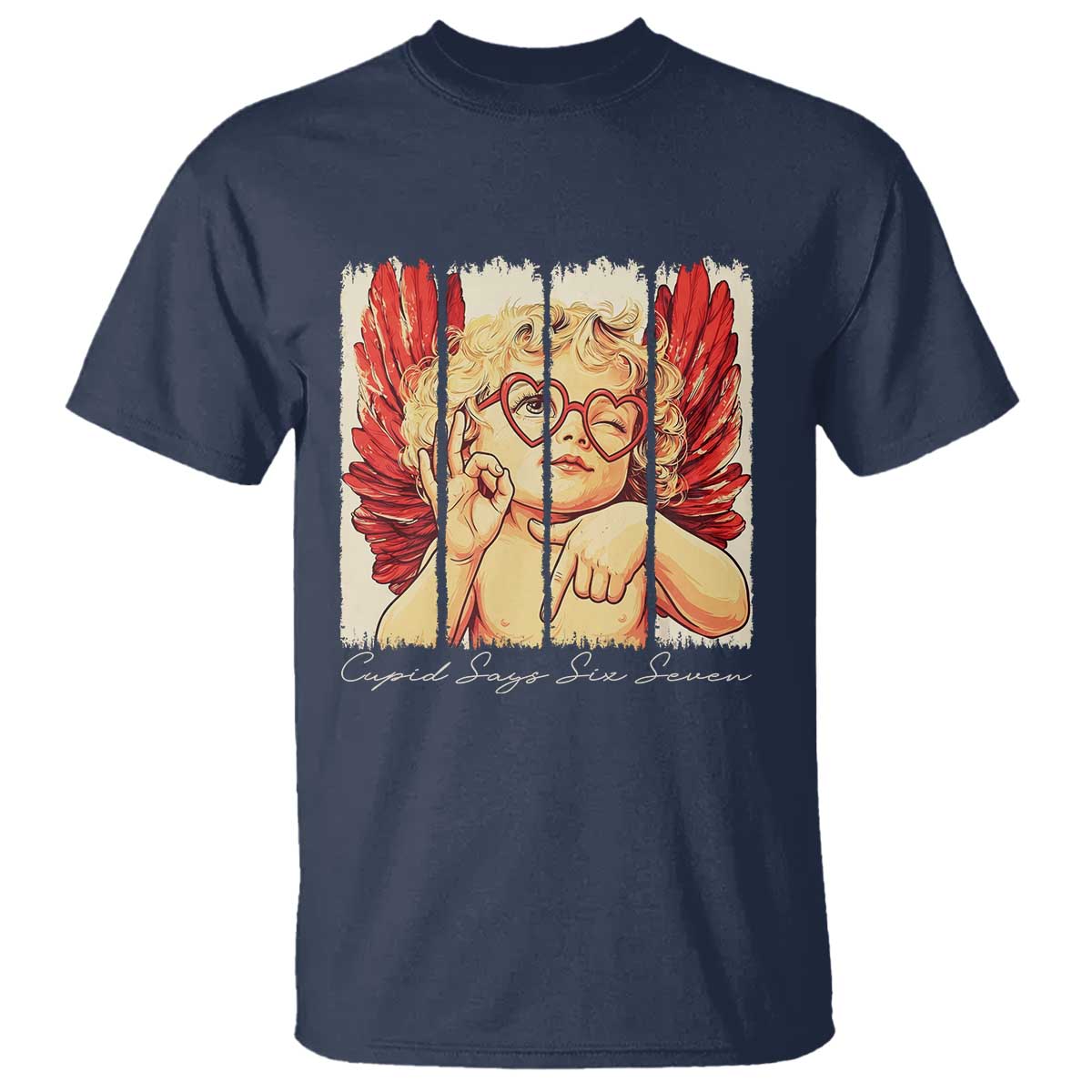 Retro Cupid Says Six Seven T Shirt 67 Valentines Day