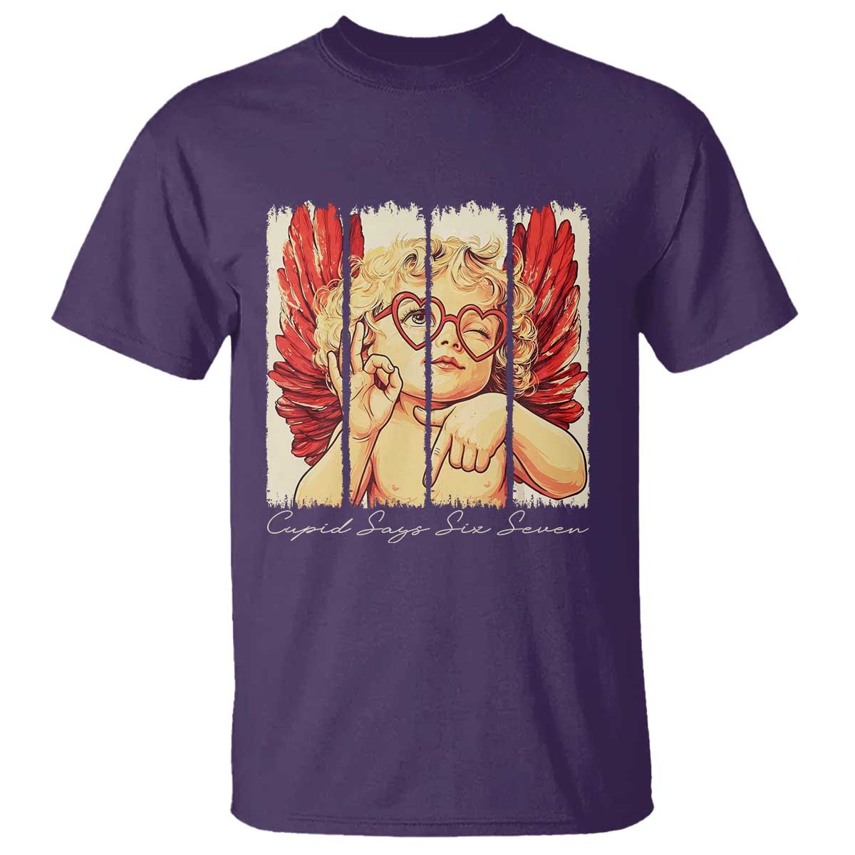 Retro Cupid Says Six Seven T Shirt 67 Valentines Day