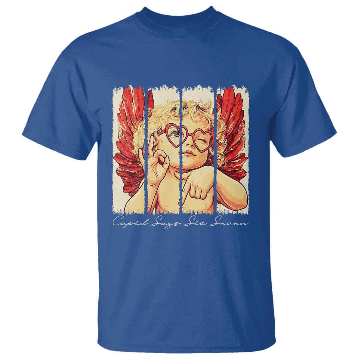 Retro Cupid Says Six Seven T Shirt 67 Valentines Day
