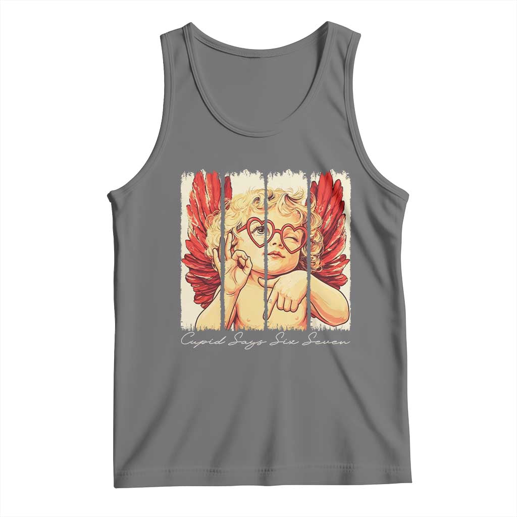 Retro Cupid Says Six Seven Tank Top 67 Valentines Day