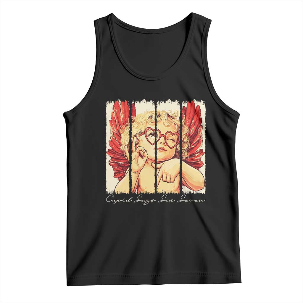 Retro Cupid Says Six Seven Tank Top 67 Valentines Day