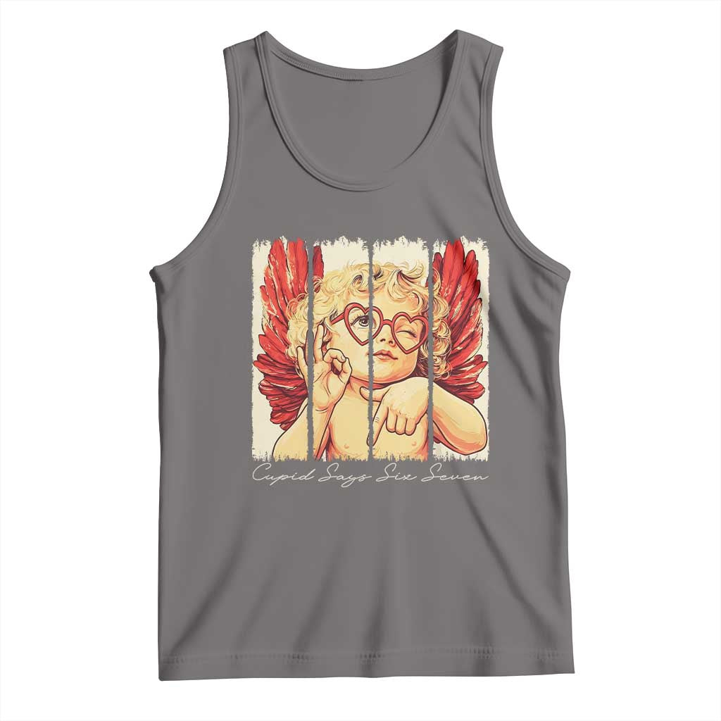 Retro Cupid Says Six Seven Tank Top 67 Valentines Day