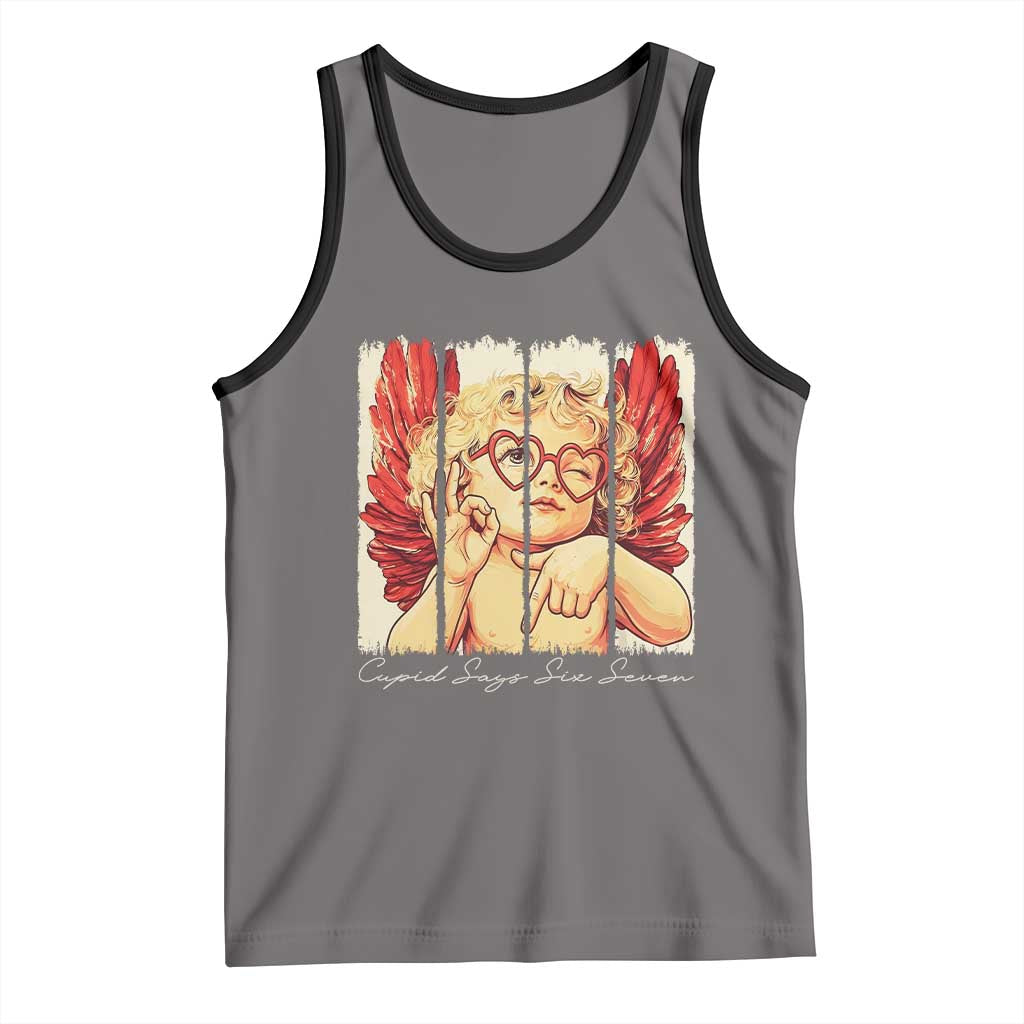 Retro Cupid Says Six Seven Tank Top 67 Valentines Day