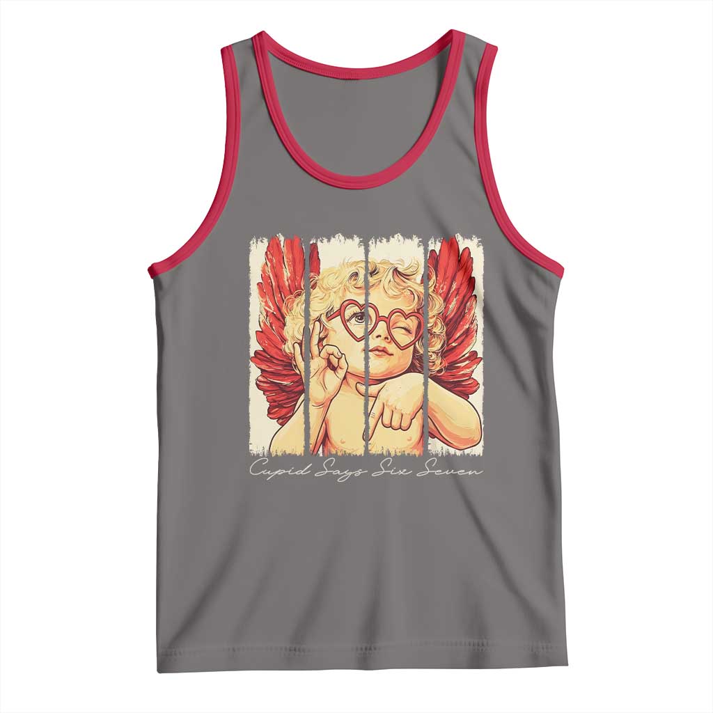 Retro Cupid Says Six Seven Tank Top 67 Valentines Day