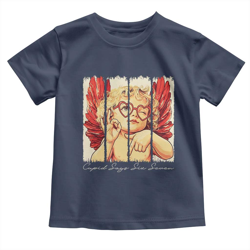 Retro Cupid Says Six Seven Toddler T Shirt 67 Valentines Day