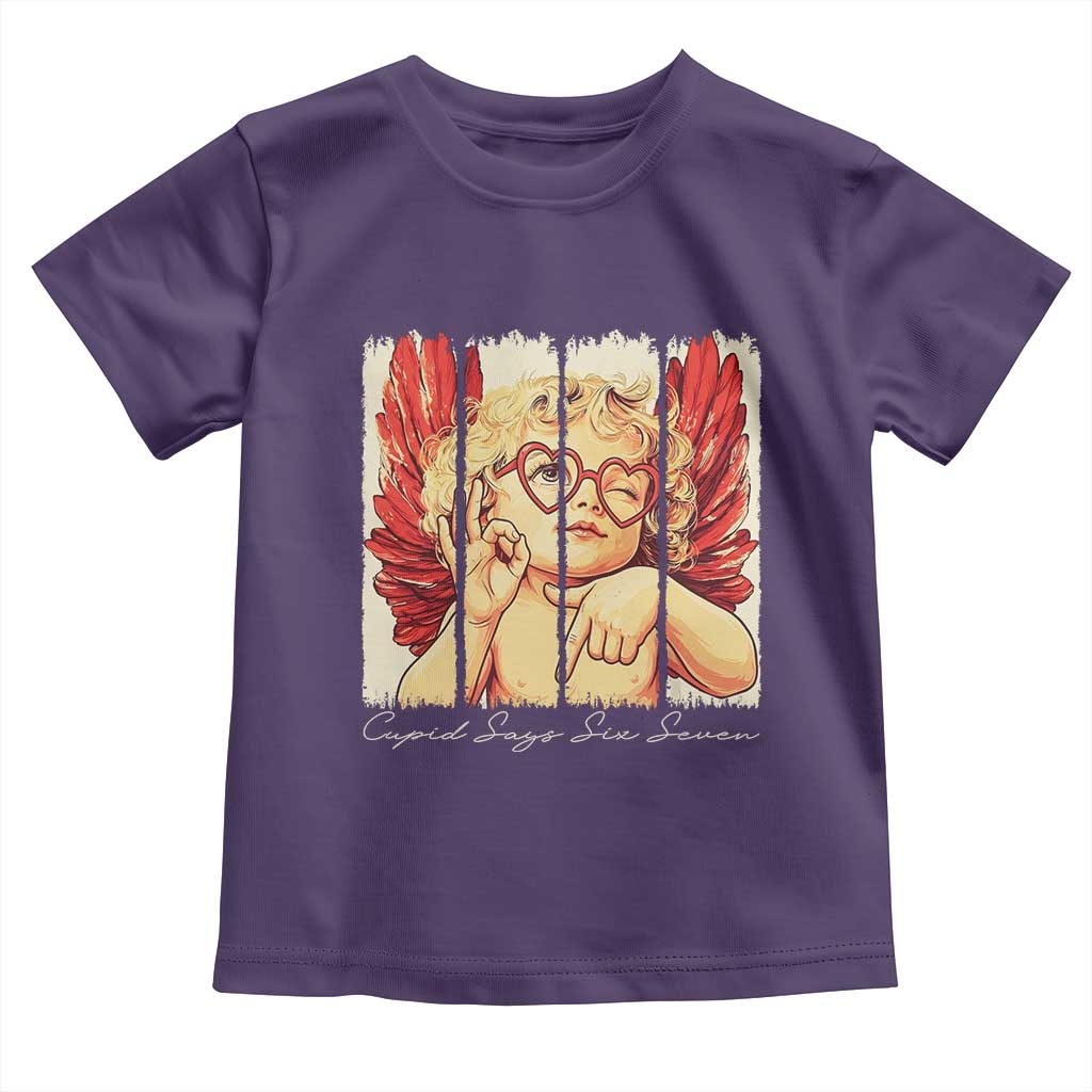 Retro Cupid Says Six Seven Toddler T Shirt 67 Valentines Day