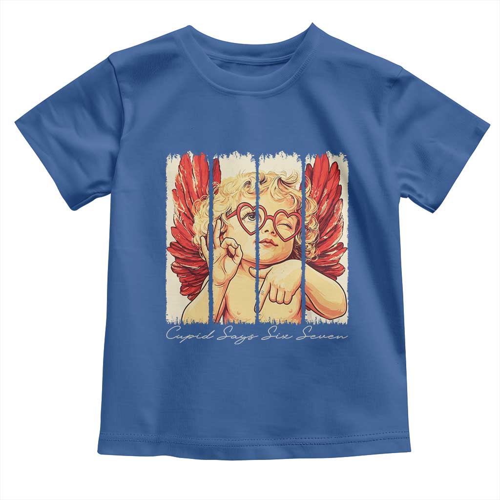 Retro Cupid Says Six Seven Toddler T Shirt 67 Valentines Day
