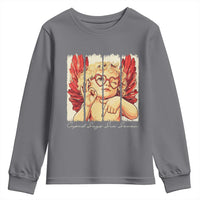 Retro Cupid Says Six Seven Youth Sweatshirt 67 Valentines Day