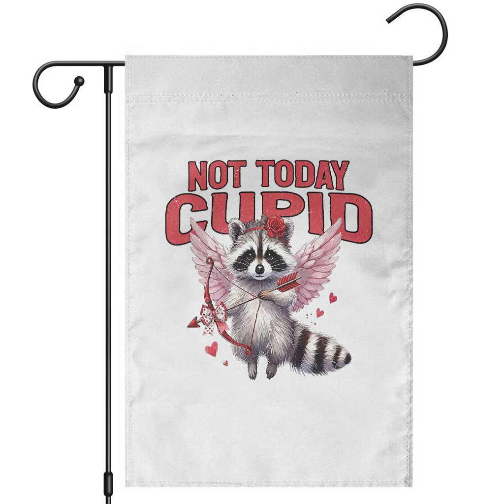 Funny Raccoon Cupid Anti Valentine Garden Flag Not Today Cupid