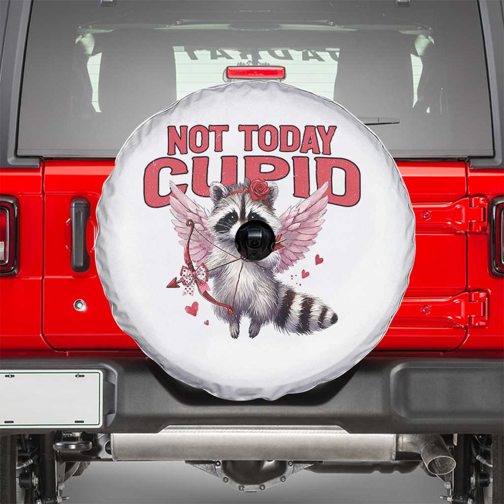Funny Raccoon Cupid Anti Valentine Spare Tire Cover Not Today Cupid