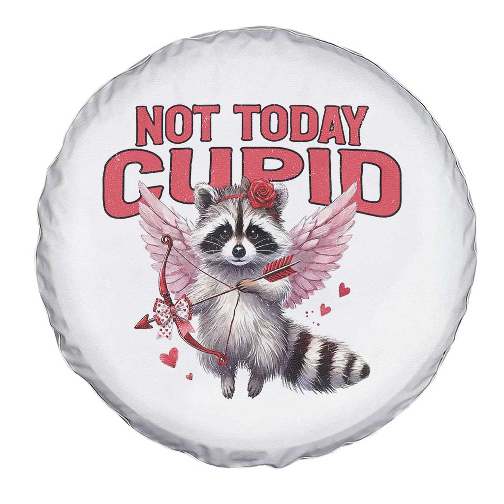 Funny Raccoon Cupid Anti Valentine Spare Tire Cover Not Today Cupid