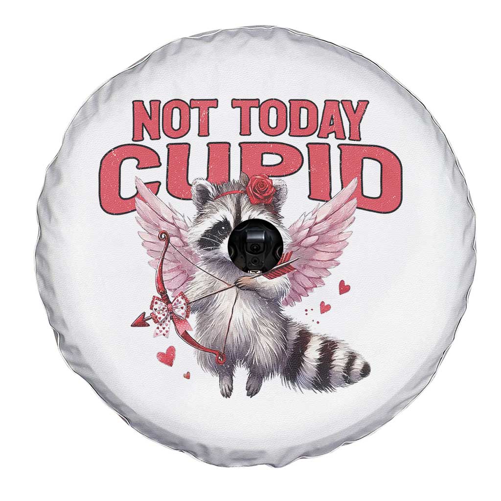 Funny Raccoon Cupid Anti Valentine Spare Tire Cover Not Today Cupid