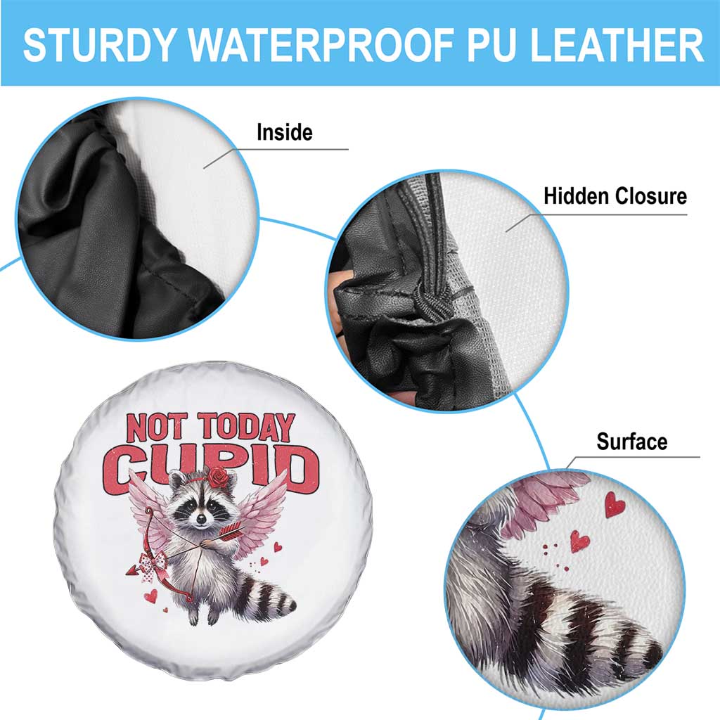 Funny Raccoon Cupid Anti Valentine Spare Tire Cover Not Today Cupid