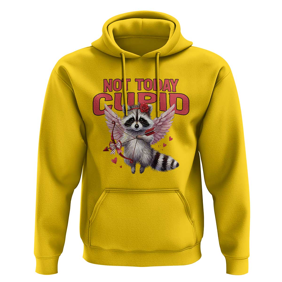 Funny Raccoon Cupid Anti Valentine Hoodie Not Today Cupid