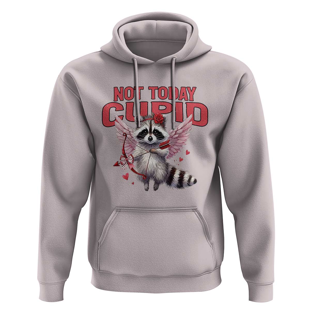 Funny Raccoon Cupid Anti Valentine Hoodie Not Today Cupid