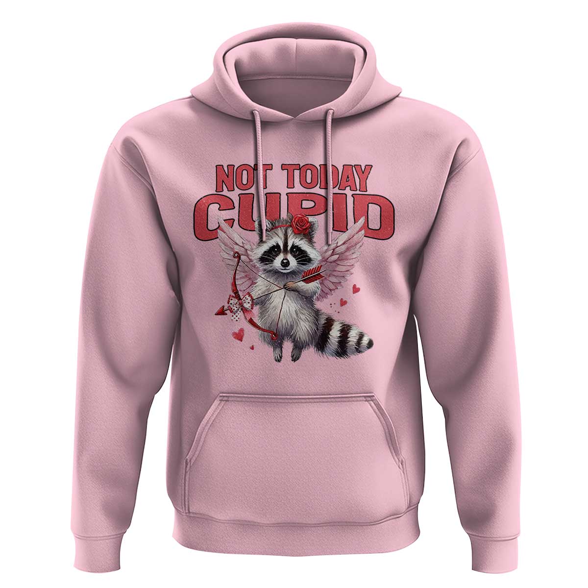 Funny Raccoon Cupid Anti Valentine Hoodie Not Today Cupid