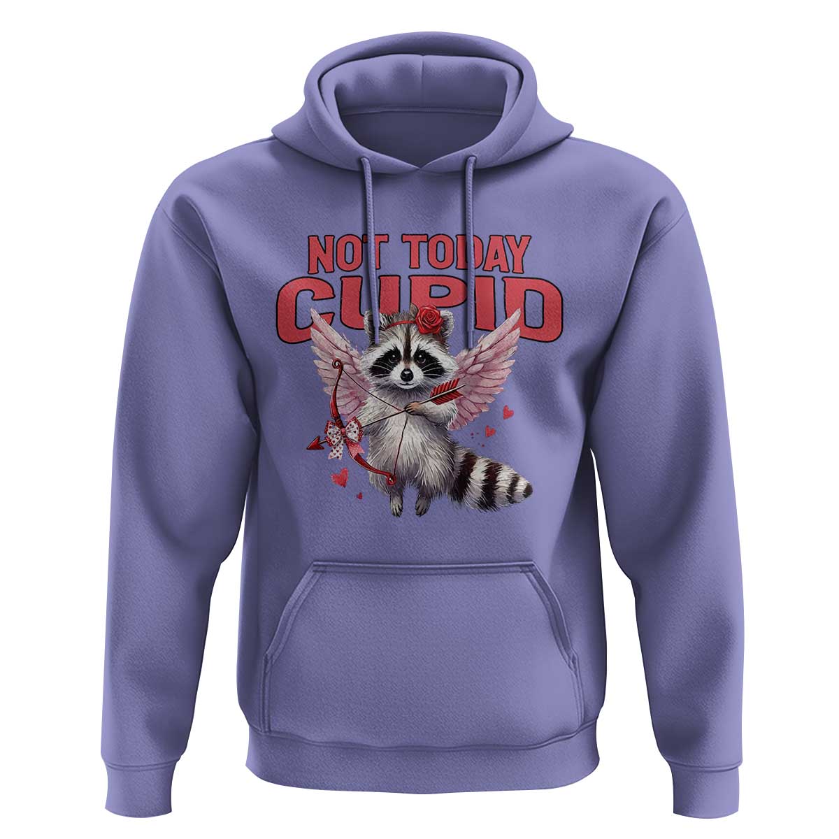 Funny Raccoon Cupid Anti Valentine Hoodie Not Today Cupid