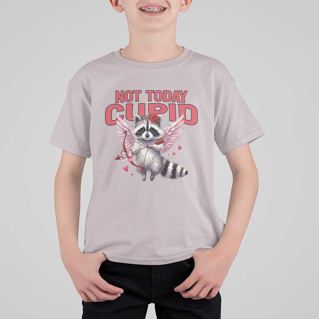 Funny Raccoon Cupid Anti Valentine T Shirt For Kid Not Today Cupid