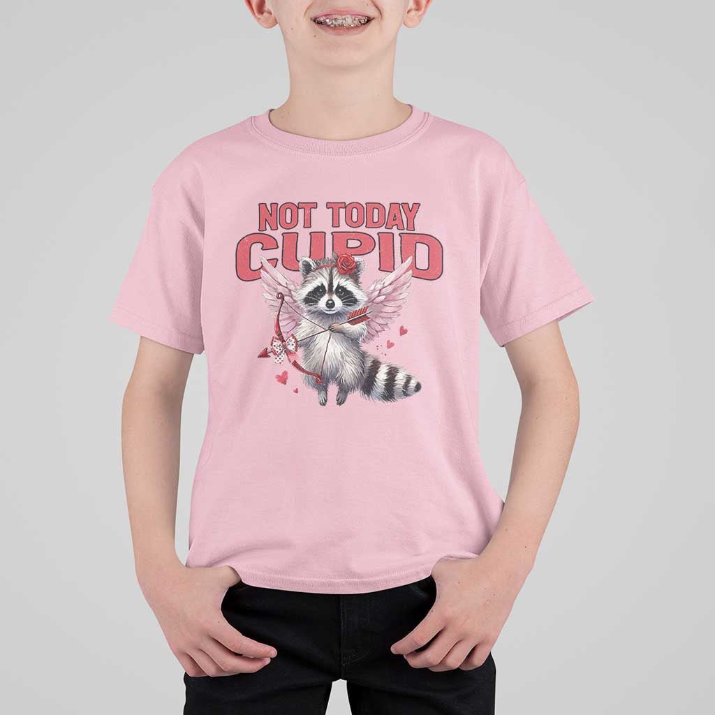 Funny Raccoon Cupid Anti Valentine T Shirt For Kid Not Today Cupid
