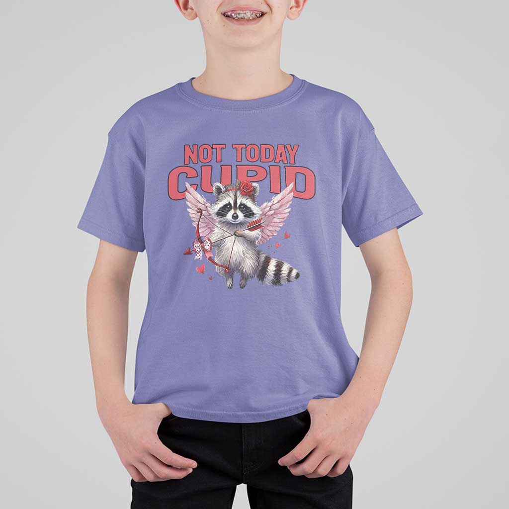 Funny Raccoon Cupid Anti Valentine T Shirt For Kid Not Today Cupid