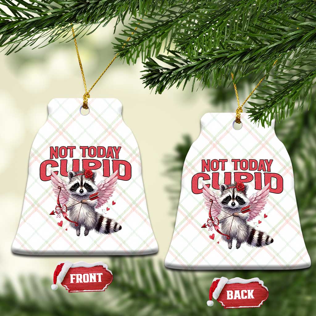 Funny Raccoon Cupid Anti Valentine Ceramic Ornament Not Today Cupid