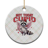 Funny Raccoon Cupid Anti Valentine Ceramic Ornament Not Today Cupid