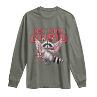 Funny Raccoon Cupid Anti Valentine Long Sleeve Shirt Not Today Cupid