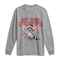 Funny Raccoon Cupid Anti Valentine Long Sleeve Shirt Not Today Cupid