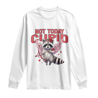 Funny Raccoon Cupid Anti Valentine Long Sleeve Shirt Not Today Cupid