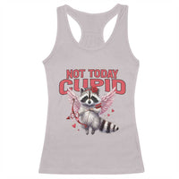 Funny Raccoon Cupid Anti Valentine Racerback Tank Top Not Today Cupid